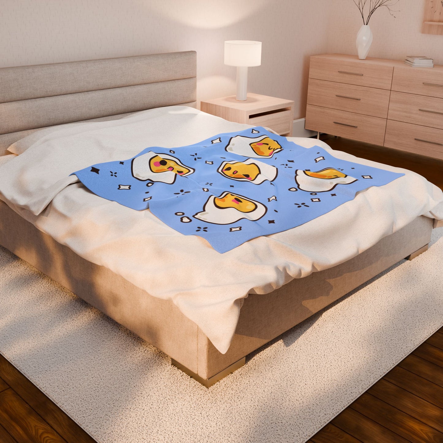 Eggy Slime Plush Blanket (Blue)