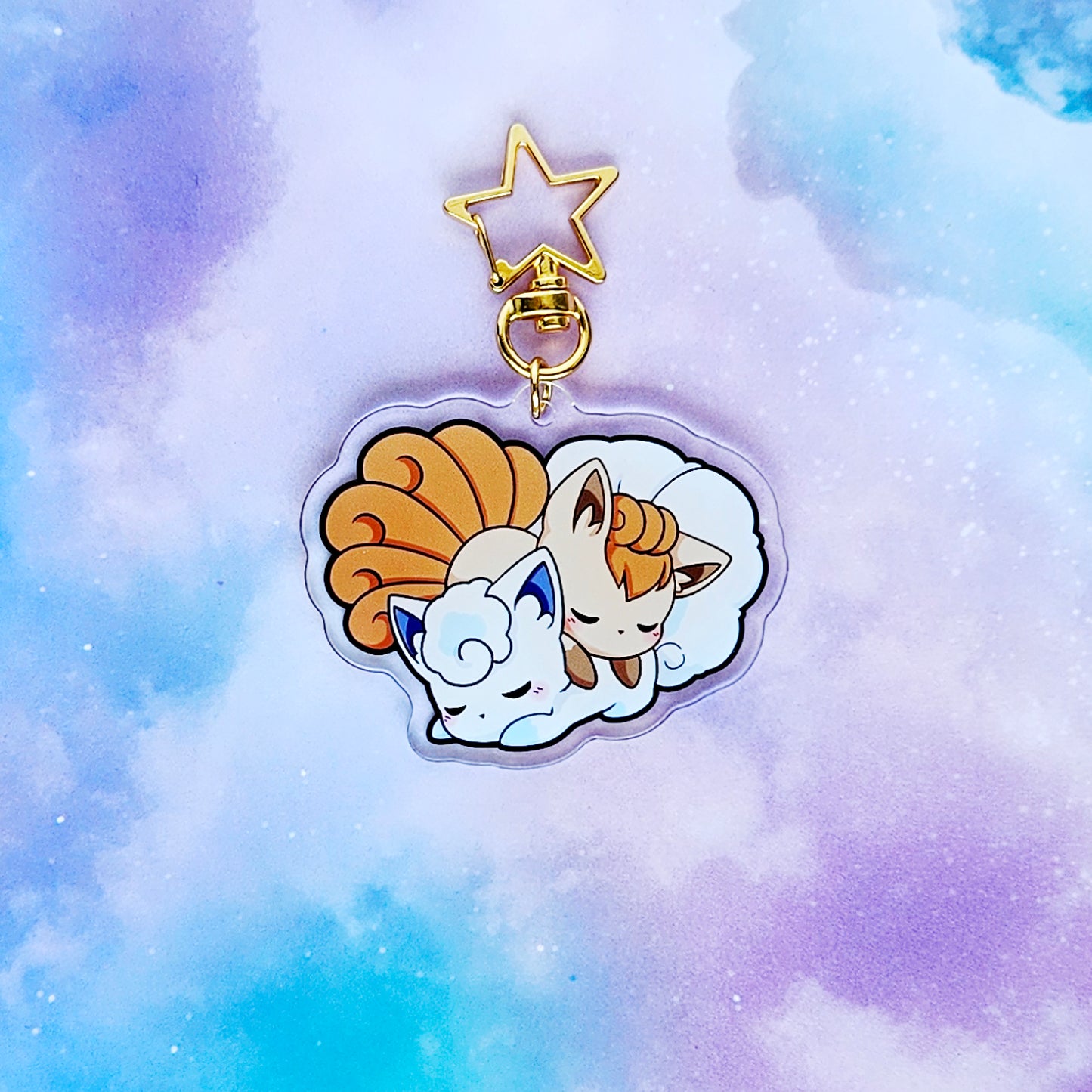 Vulpix Cuddle Acrylic Charm
