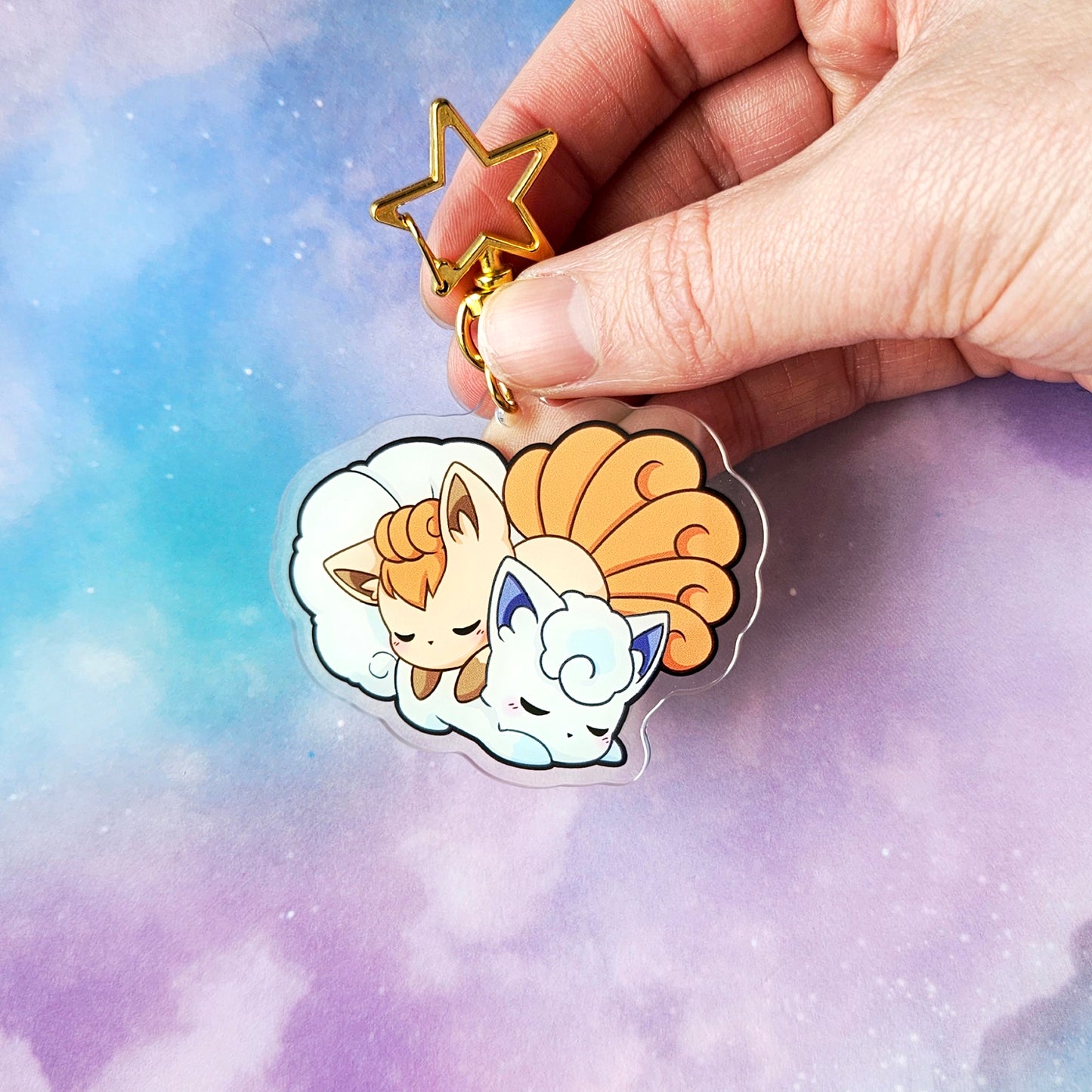 Vulpix Cuddle Acrylic Charm