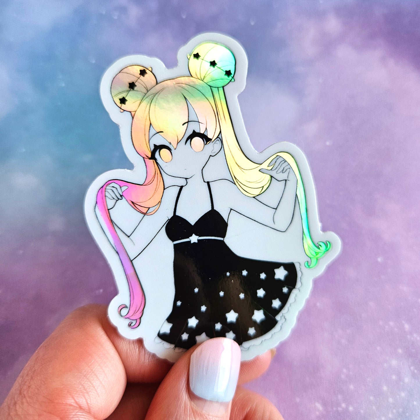 Holo Space Hair Sticker