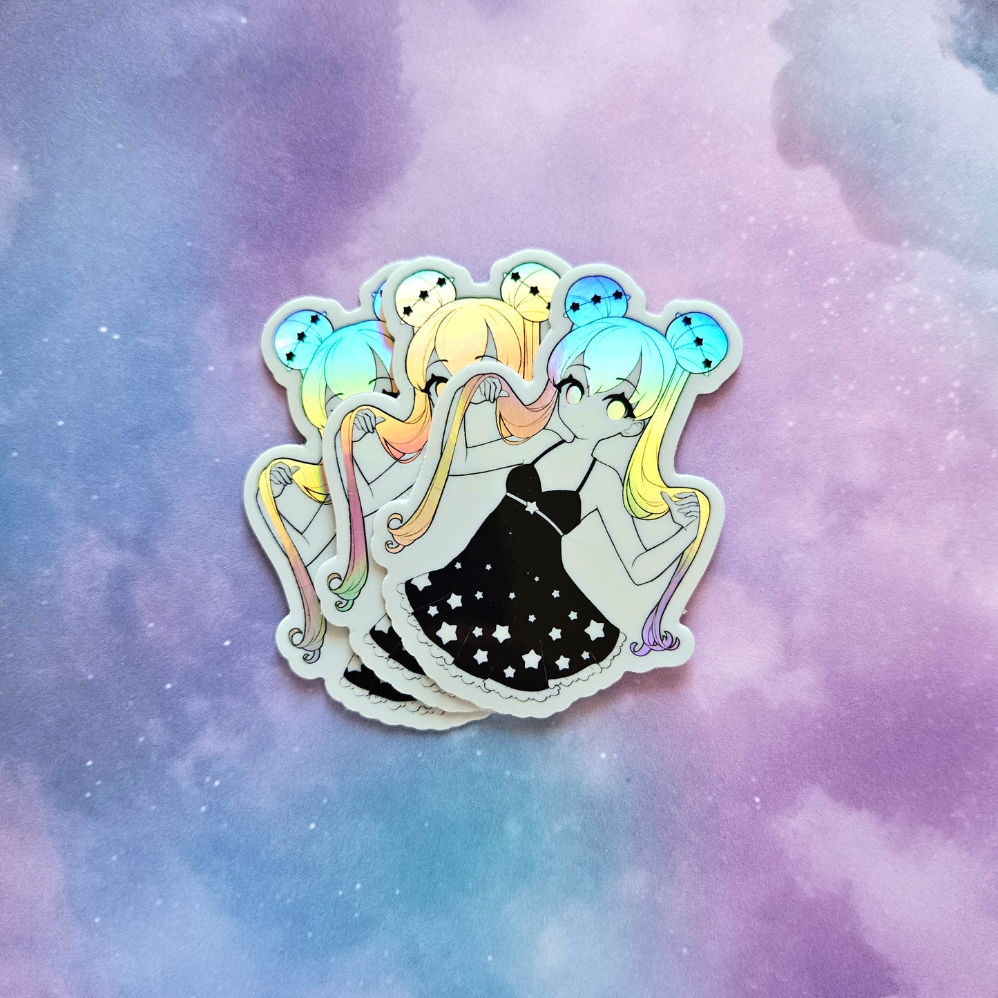 Holo Space Hair Sticker