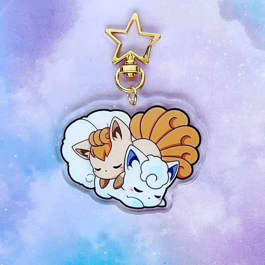 Vulpix Cuddle Acrylic Charm