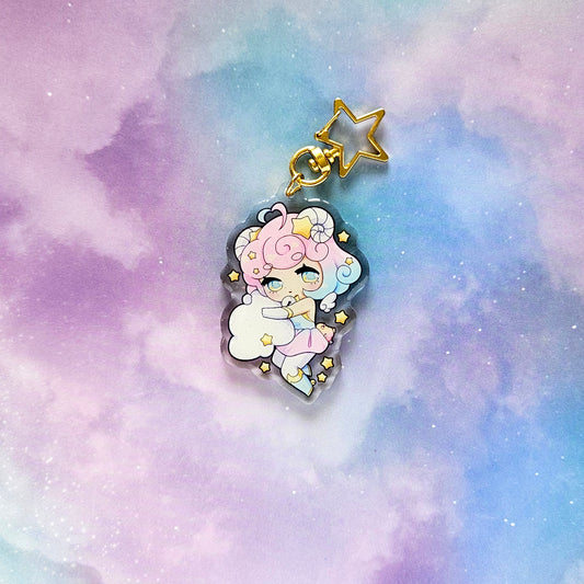 Sleepy Yume Glitter Acrylic Charm