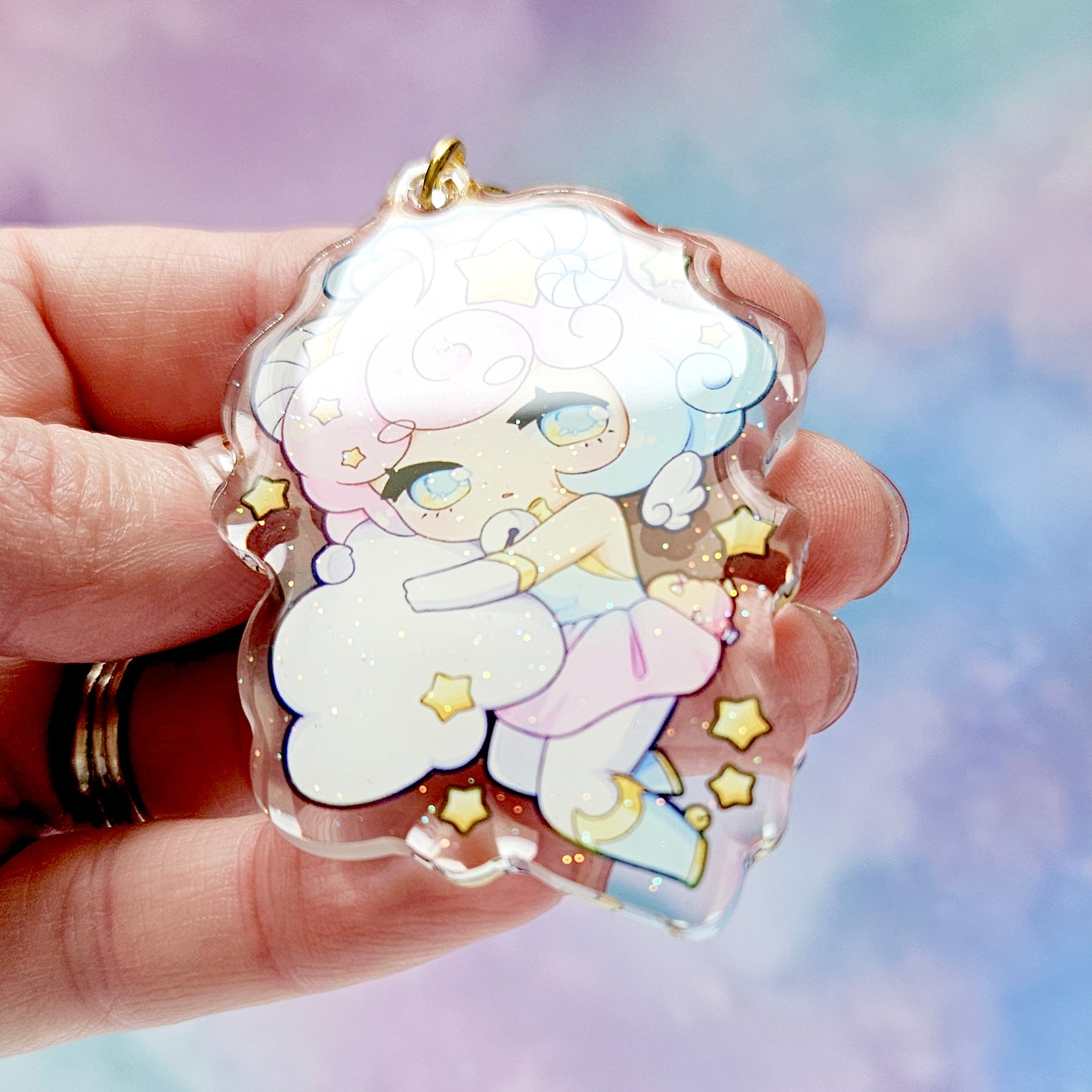 Sleepy Yume Glitter Acrylic Charm