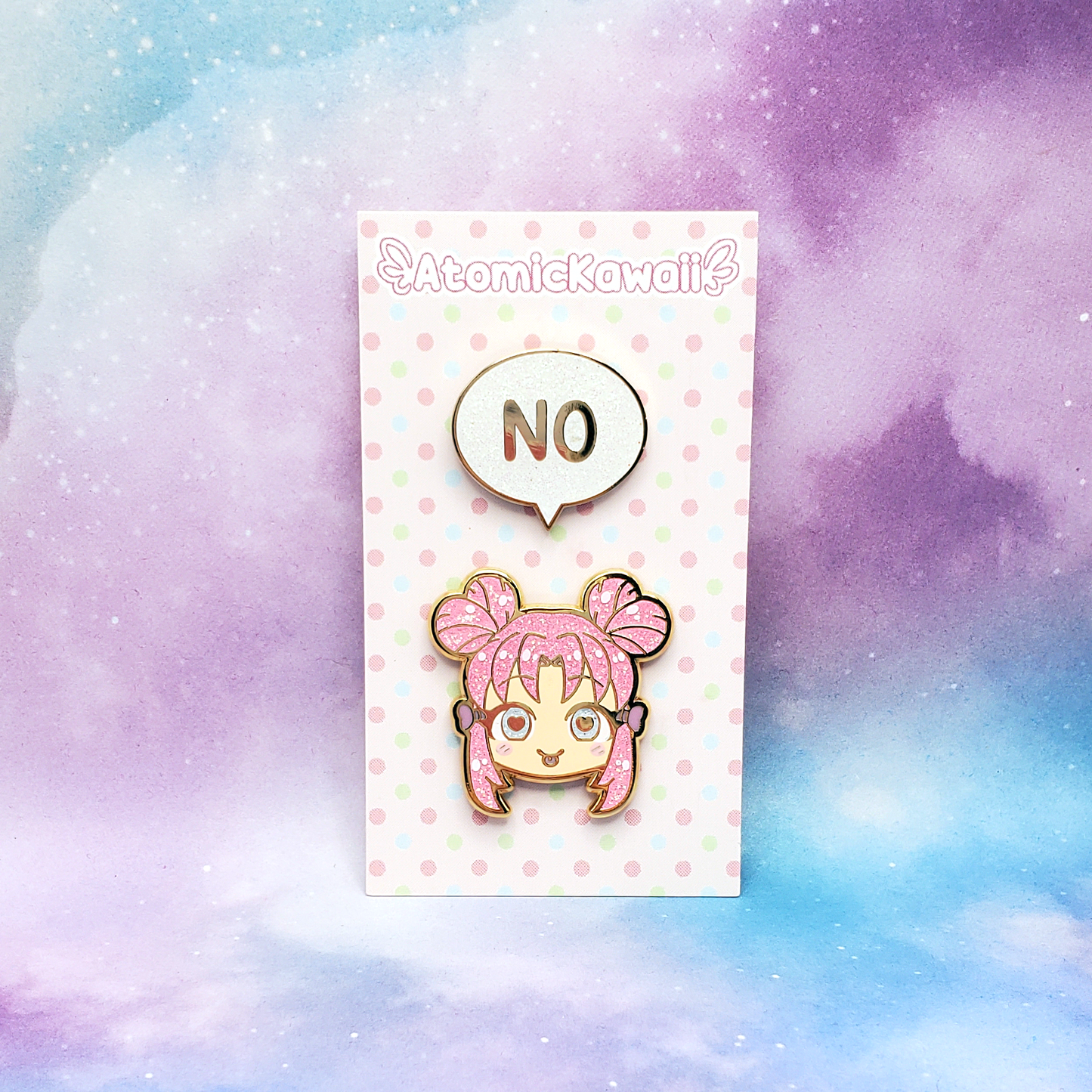 Aiko - NO Glitter Variant Cheeky Chibi Enamel Pin Set