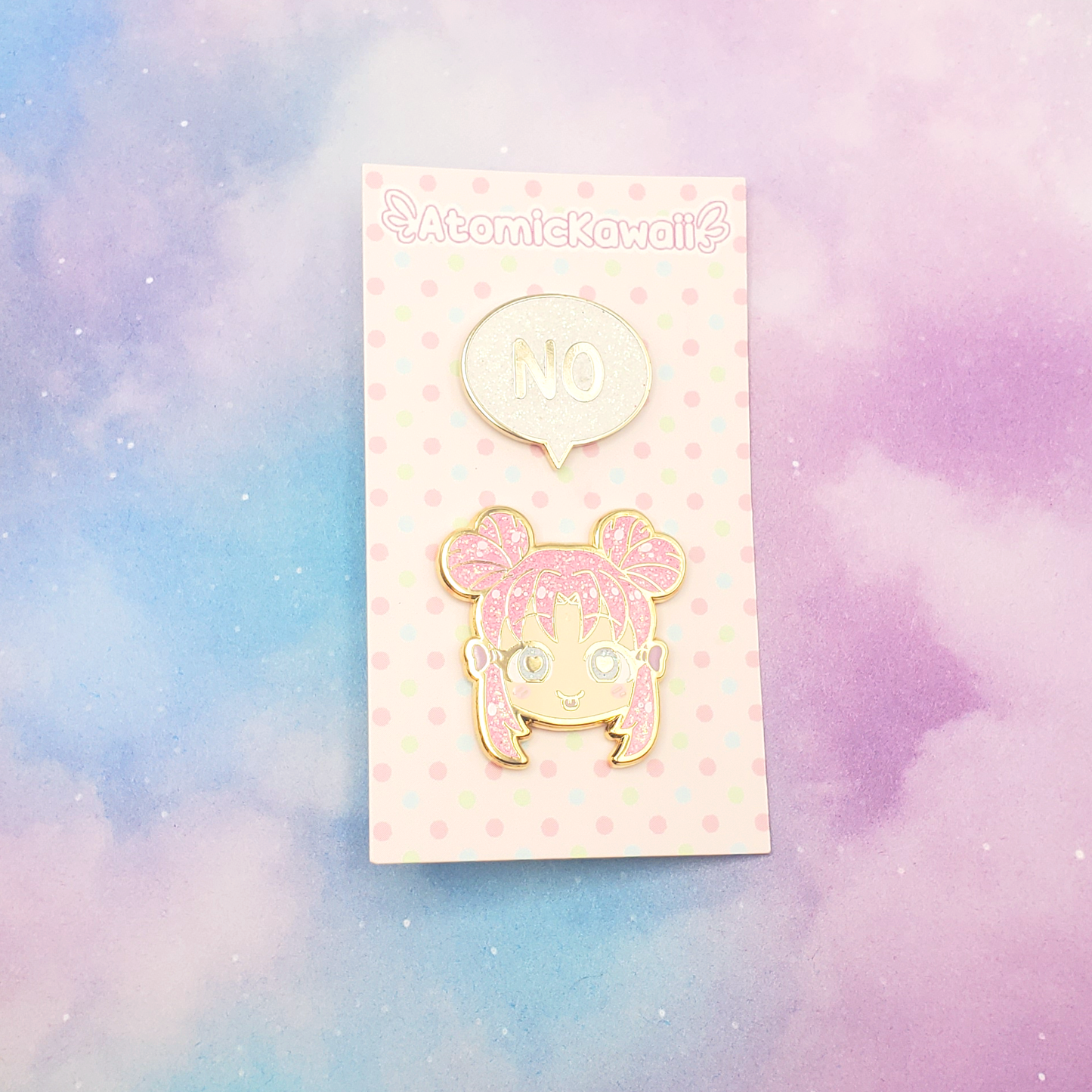 Aiko - NO Glitter Variant Cheeky Chibi Enamel Pin Set