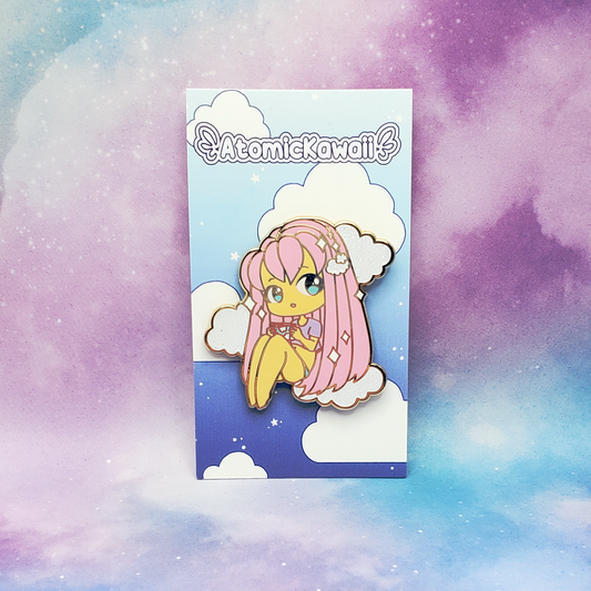 Cloud Gamer Girl Angel Enamel Pin