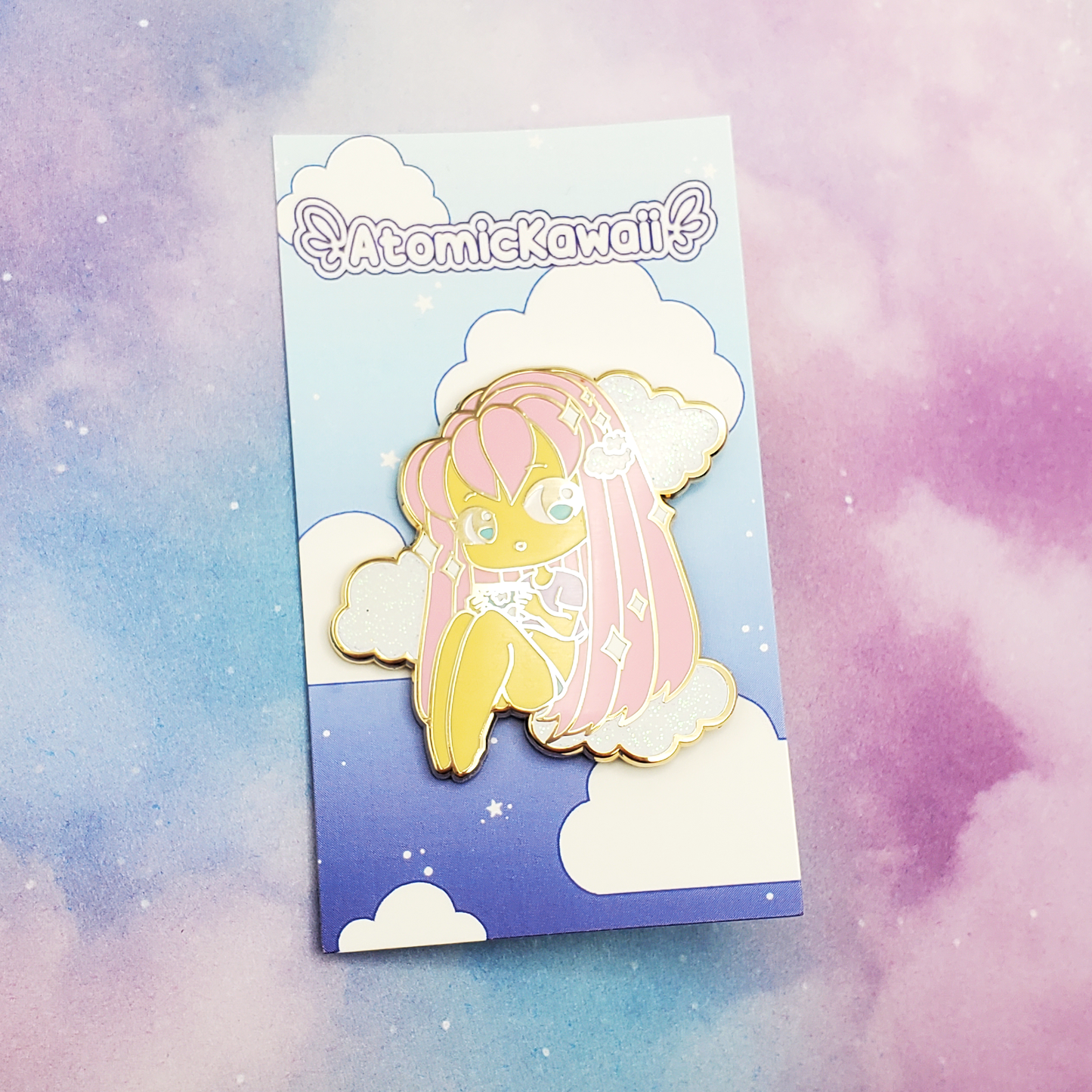 Cloud Gamer Girl Angel Enamel Pin