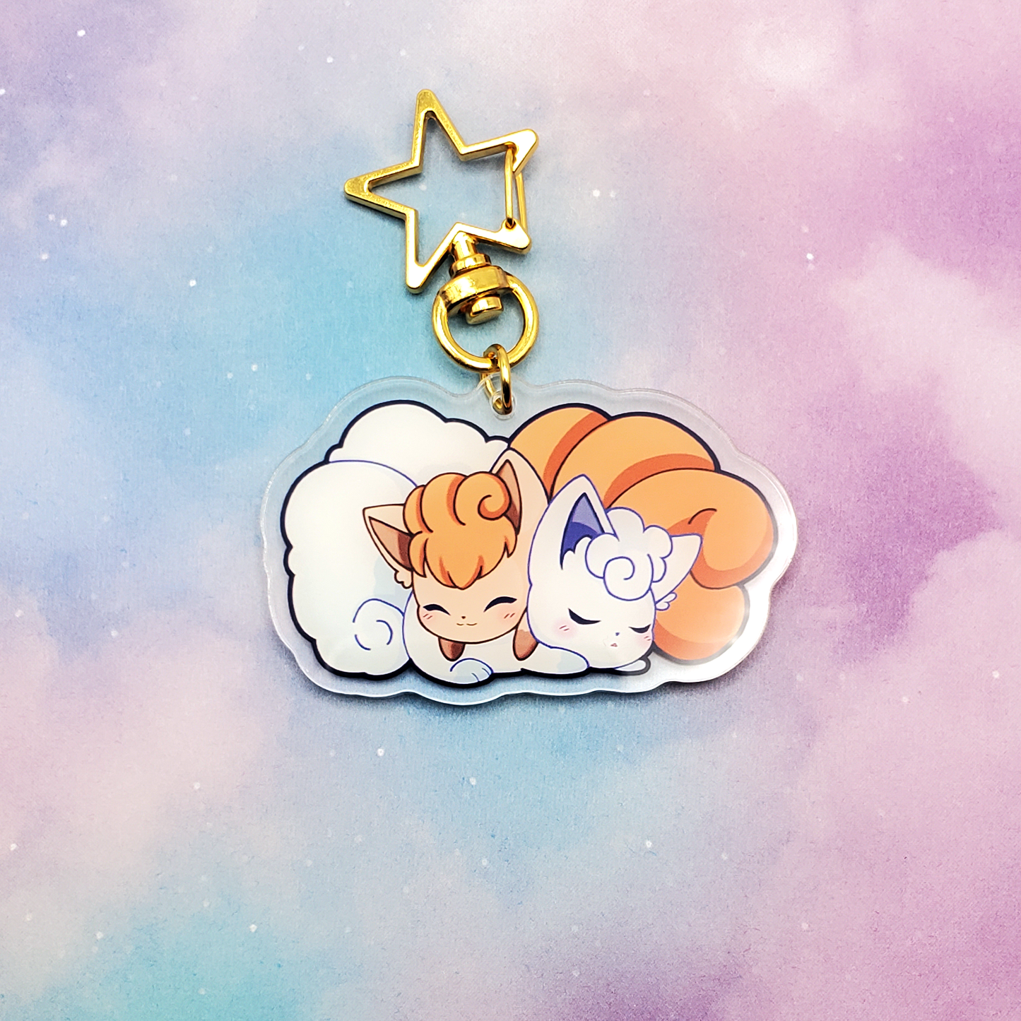 Vulpix Cuddle Acrylic Charm