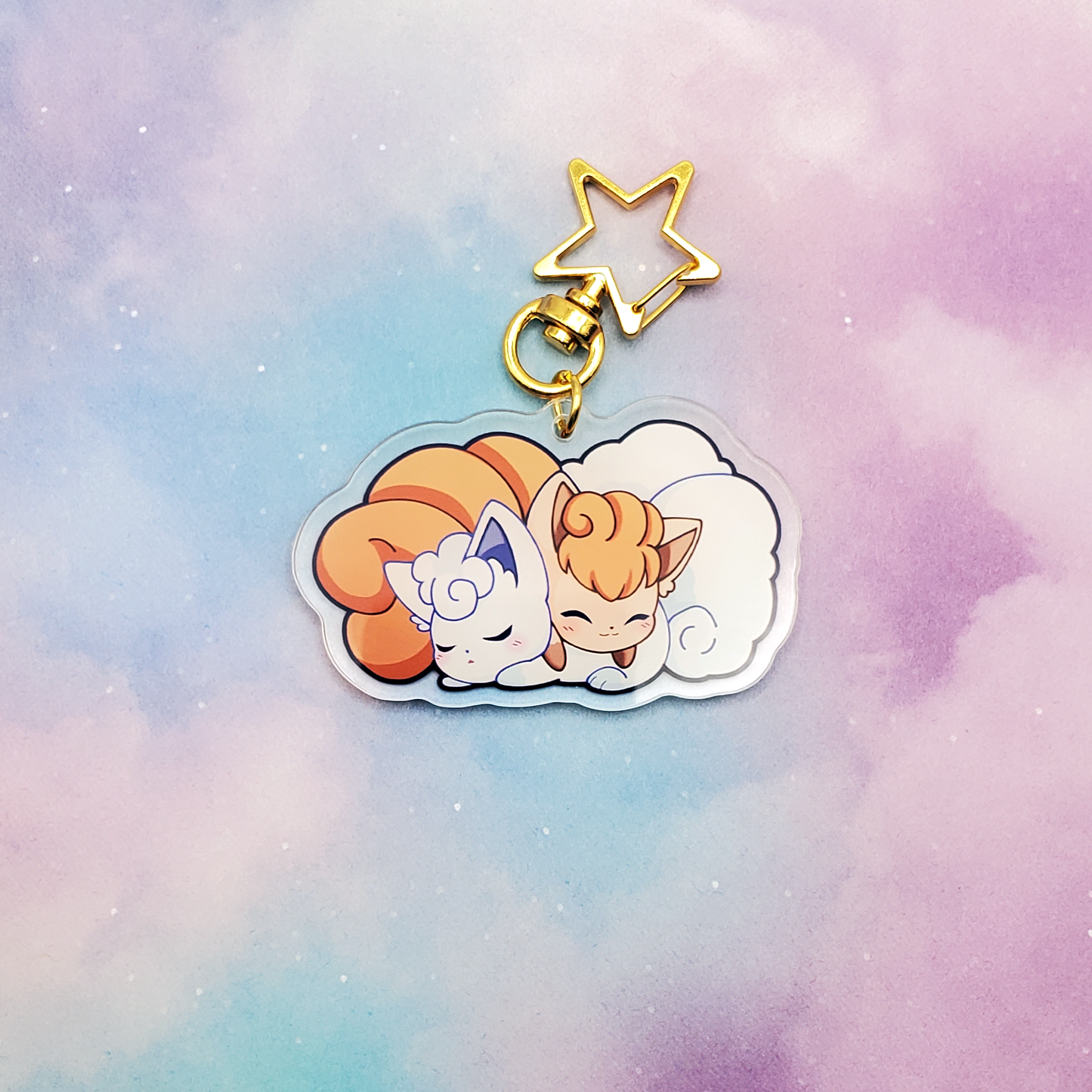 Vulpix Cuddle Acrylic Charm